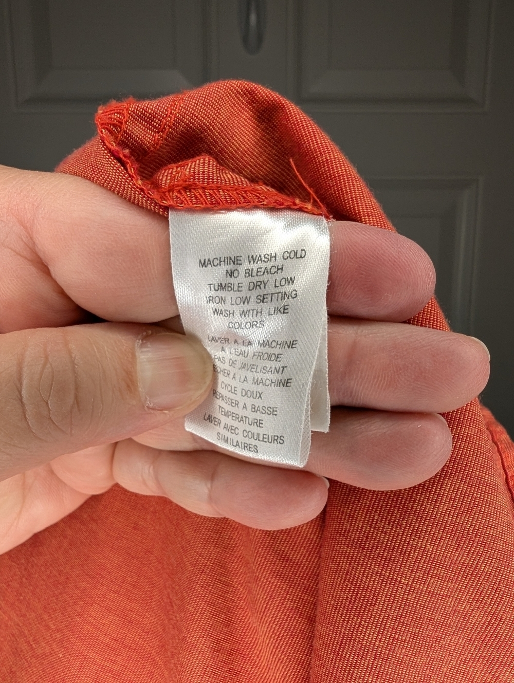Orvis Button Down Double Pocket Fishing Shirt Long Sleeve Men's Large Orange - Picture 5 of 5